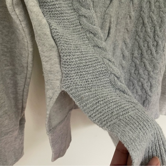 Lou & Grey Cableknit Grey Mockneck Turtleneck Sweater Size M - Picture 4 of 10